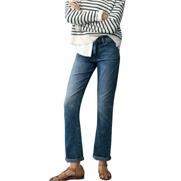 Pilcro Denim - Pilcro Anthropologie Slim Boyfriend Jeans Mid Rise Straight Blue Denim Causal 27